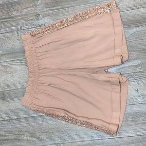 NWT Spazio Otto Beige Sequin Italian Shorts Small